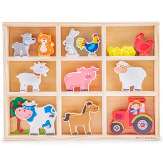 Farm animals in box